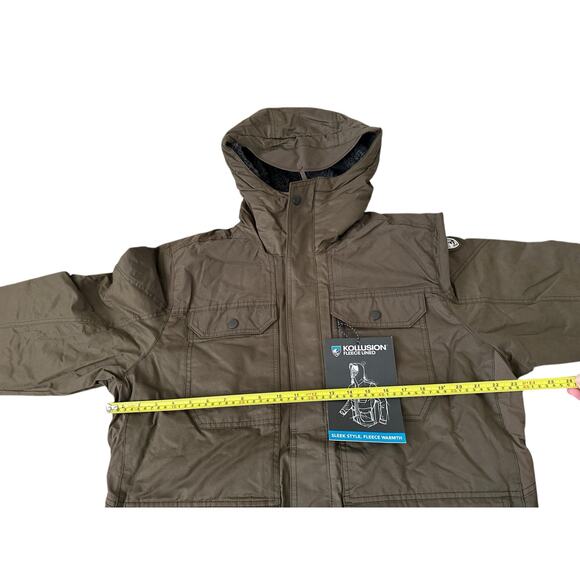 NEW Kuhl Kollusion Fleece Lined Turkish Coffee Brown Hooded Full ZIp Jacket NWT - Picture 9 of 11